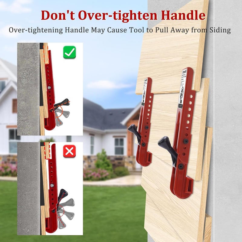 Drusolell Siding Installation Tools, Siding Mounting Kit with Adjustable Reveals, Lap Siding Gauge Made of Polycarbonate Body (Red, 5/16 Inch) - Image 5